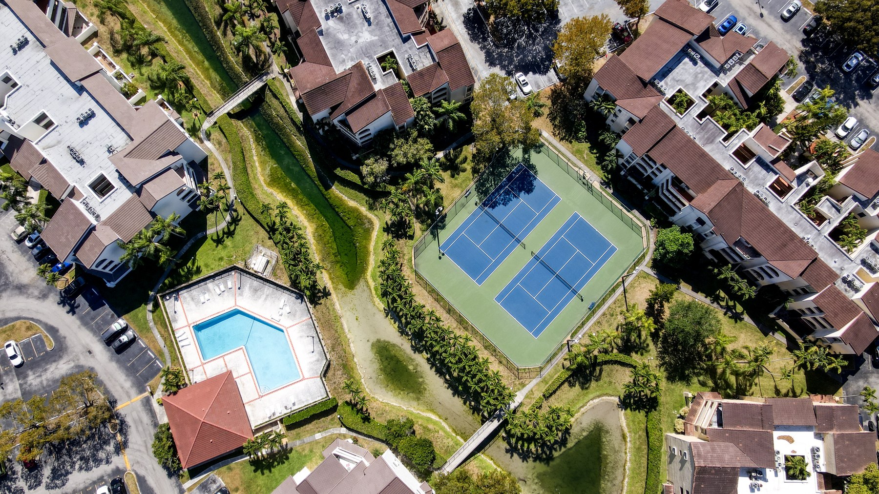 South Florida residential community aerial view